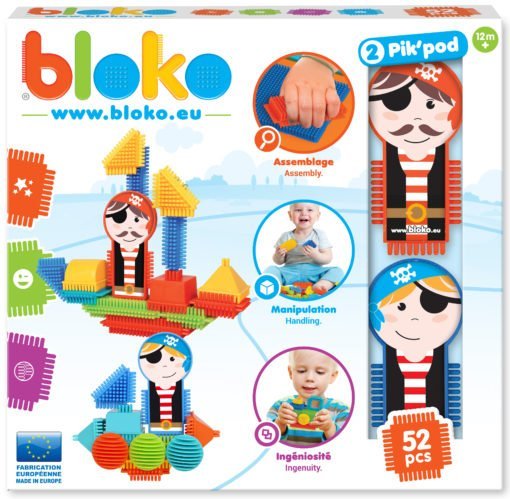 Игольчатый конструктор &quot;Bloko&quot;. 50 деталей + 2 человечка (пираты)