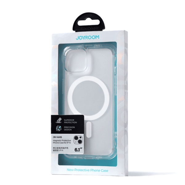 Joyroom JR-14H5 transparent magnetic defender case for Apple iPhone 14 6.1 " with hooks stand (MagSafe Compatible)