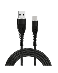 Кабель Fusion Fishbone USB-A - USB-C, 30 Вт / 3А / 1,5 м, черный