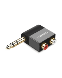 UGREEN AV147 6.35 Jack Male to 2 Female RCA (Cinch) Adapter (black)