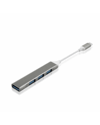 Мини адаптер Goodbuy (разветвитель) USB-C (Type-C) на 4 x USB 3.0 серебристый