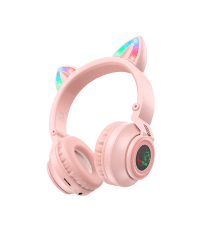 Наушники Borofone BO18 Cat Ear bluetooth розовый