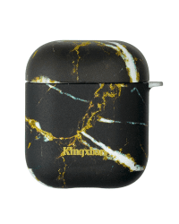 Kingxbar Marble Силиконовый чехол для наушников Apple Airpods 1 / 2 Черный