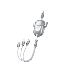 Dudao 3in1 USB cable - micro USB / Lightning / USB Type C 3 A 25 cm - 110 cm grey (L8Pro)