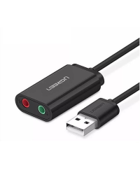 External USB audio card UGREEN 15cm (black)