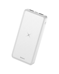 Baseus M36 Портативный аккумулятор 10000 mAh / Wireless Qi / 2 x USB Белый