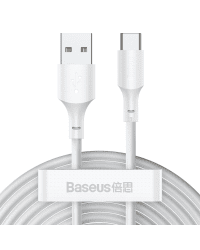 Baseus Simple Wisdom Data Cable Kit USB to Type-C 5A (2PCS/Set）1.5m White