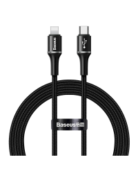 Baseus HALO USB-C -> Lightning Провод для Зарядки 18W / PD / LED / 100 cm Черный