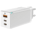 Baseus GaN CCGAN-B02 Сетевое зарядное устройство USB / 2 x USB-C / 65W / 5A / Quick Charge 3.0 Белое