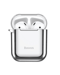 Baseus Shining Hook Силиконовый чехол для наушников Apple Airpods 1 / 2 Серебряный