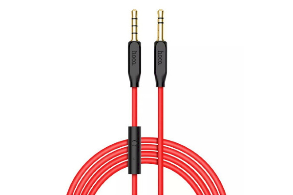 Hoco UPA12 Премиум AUX провод 3.5 mm -> 3.5 mm с Микрофоном 1m Красный