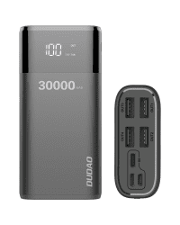 Dudao power bank 4x USB 30000mAh with LCD 4A black (K8Max black)