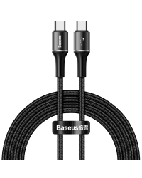 Baseus HALO USB-C -> USB-C Провод для Зарядки 60W / PD 2.0 / LED / 200 cm Черный