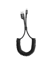 Baseus Fish Eye Spring Data Cable with Nylon Wire USB / Lightning 1M 2A black (CALSR-01)