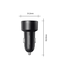 Car charger with voltmeter 53W (USB C, USB) Joyroom JR-CCD01 black