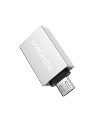 Переходник Borofone BV2 OTG Micro USB на USB серебристый