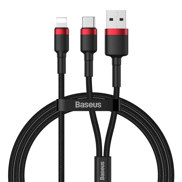 Baseus Cafule CATKLF-EL91 USB-C -> Lightning Провод для Зарядки 18W / PD 2.0 / 100 cm Черно - Красный