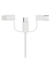 Кабель для передачи данных Fusion 3 в 1 lightning / USB-C / micro USB 1м белый