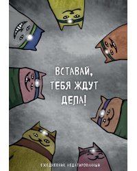 Коты-туристы. Вставай, тебя ждут дела. Ежедневник недатированный (А5, 72 л.)