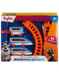 Железная дорога мультяшная БУБА длина пути 136, кор.25*20,5*4см ИГРАЕМ ВМЕСТЕ в кор.2*54шт