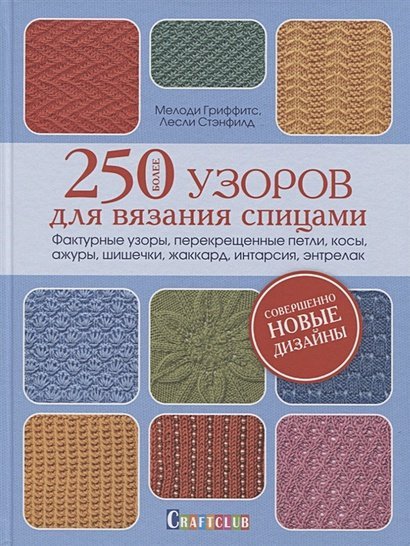 Более 250 узоров для вязания спицами.Фактурные узоры,перекрещенные петли,косы,ажуры...