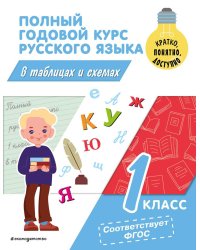 Полный годовой курс русского языка в таблицах и схемах: 1 класс