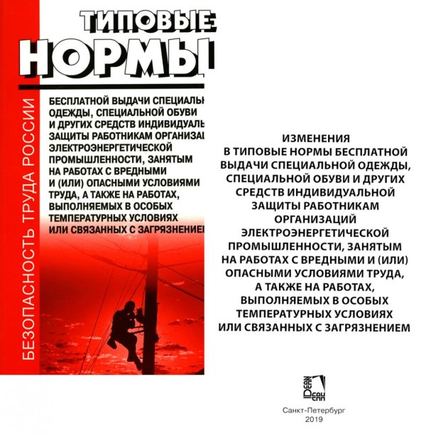 Типовые нормы бесплатной выдачи специальной одежды, специальной обуви и других средств индивидуальной защиты работникам организаций электроэнер.пром