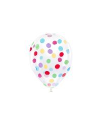 Confetti balloons - circles, 30cm, mix (1 pkt / 6 pc.)