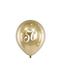 Glossy Balloons 30cm, 50, gold (1 pkt / 6 pc.)