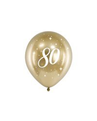 Glossy Balloons 30cm, 80, gold (1 pkt / 6 pc.)