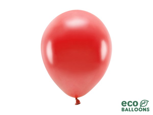 Eco Balloons 26cm metallic, red (1 pkt / 10 pc.)