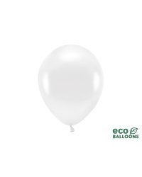 Eco Balloons 26cm metallic, white (1 pkt / 10 pc.)