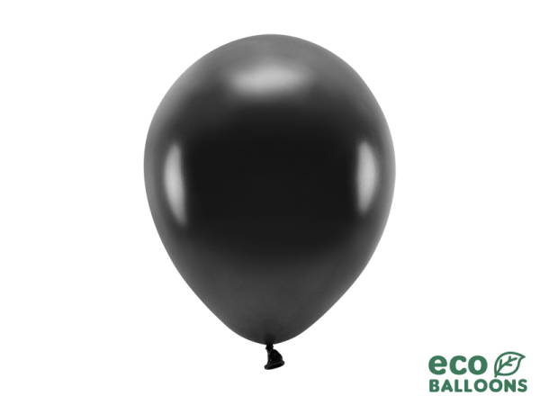 Eco Balloons 26cm metallic, black (1 pkt / 10 pc.)