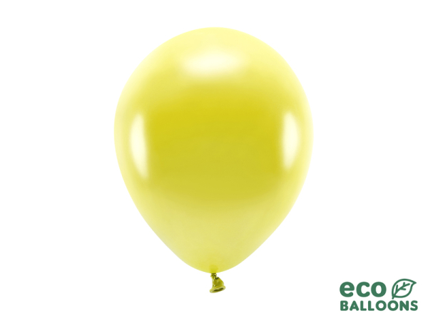 Eco Balloons 26cm metallic, yellow (1 pkt / 10 pc.)