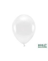 Eco Balloons 30cm metallic, white (1 pkt / 10 pc.)