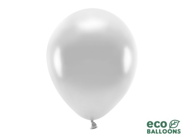 Eco Balloons 30cm metallic, silver (1 pkt / 10 pc.)