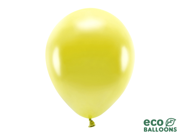 Eco Balloons 30cm metallic, yellow (1 pkt / 10 pc.)