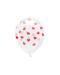 Eco Balloons 33 cm, Hearts, Crystal Clear (1 pkt / 6 pc.)