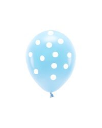 Pastel Eco Balloons 33 cm, Dots, sky-blue (1 pkt / 6 pc.)