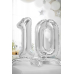 Standing foil balloon Number ''0'', 70cm, silver