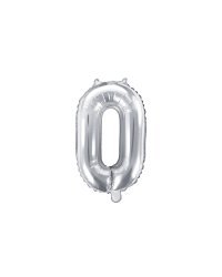 Foil Balloon Number ''0'', 35cm, silver