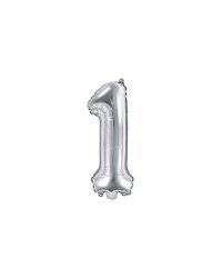 Foil Balloon Number ''1'', 35cm, silver