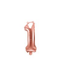 Foil Balloon Number ''1'', 35cm, rose gold