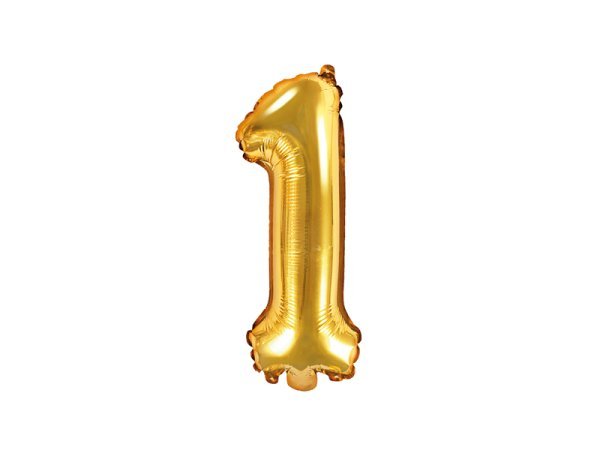 Foil Balloon Number ''1'', 35cm, gold