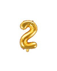 Foil Balloon Number ''2'', 35cm, gold