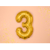 Foil Balloon Number ''3'', 35cm, gold