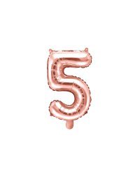 Foil Balloon Number ''5'', 35cm, rose gold