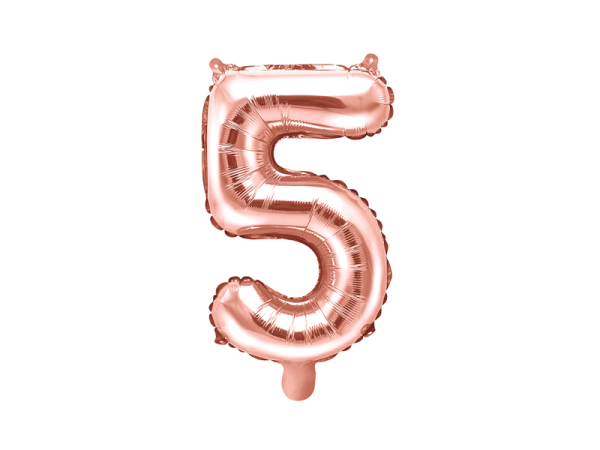 Foil Balloon Number ''5'', 35cm, rose gold