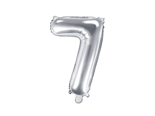 Foil Balloon Number ''7'', 35cm, silver