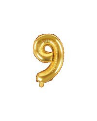 Foil Balloon Number ''9'', 35cm, gold